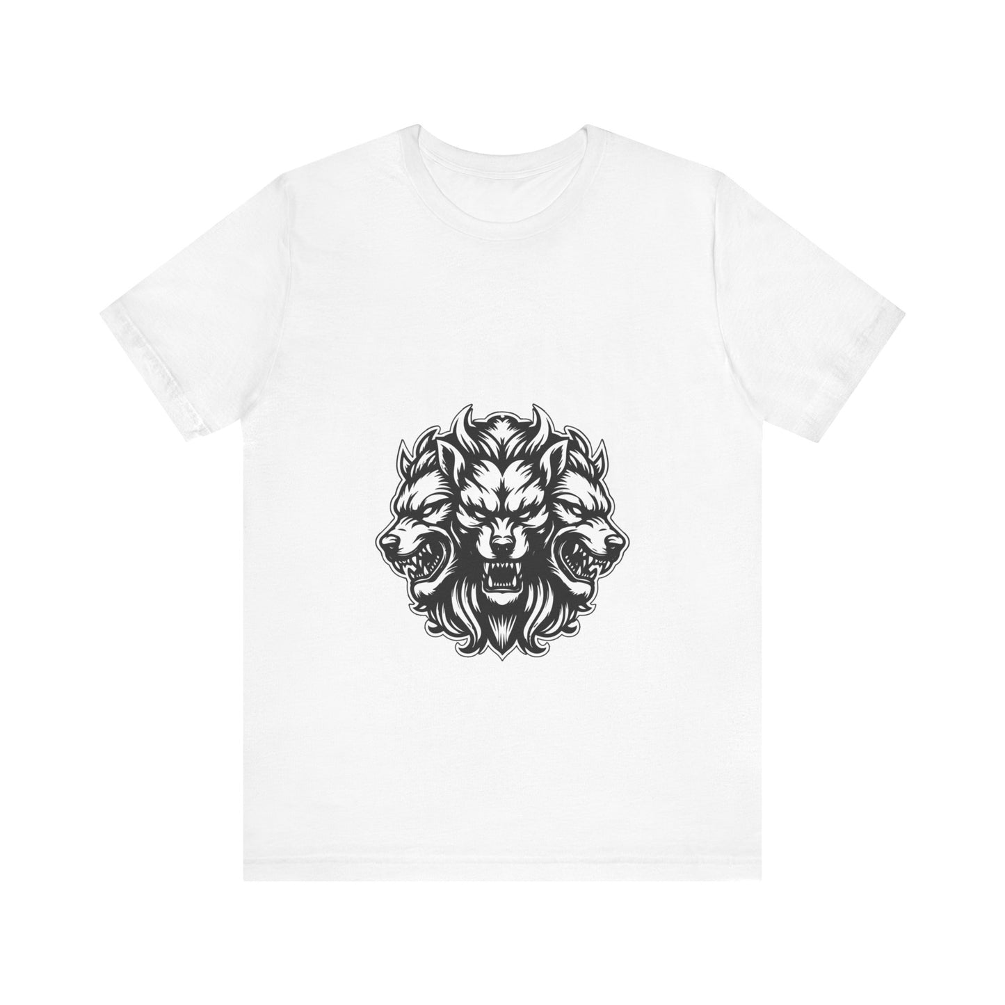 Tshirt Printed Picture 3 Headed Wolf - DUGO