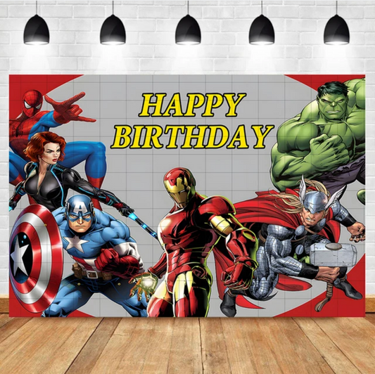 Backgrounds For Kids Birthday Party Multi Superhero