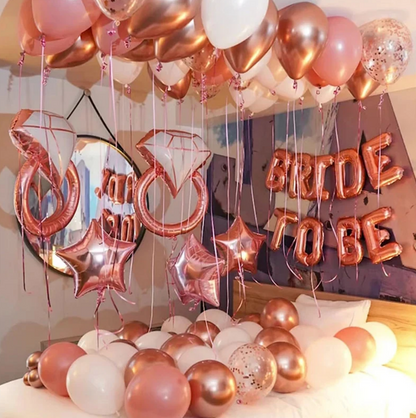 Bride To Be Balloons Set Rose Gold Wedding Decorations