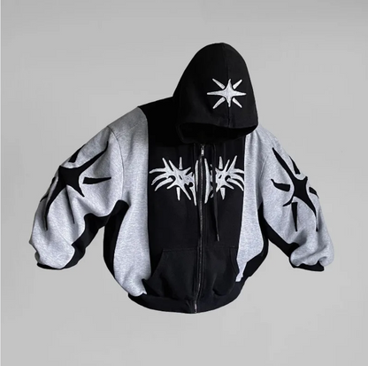 Hoodie Harajuku Patchwork Gothic Streetwear Hip Hop