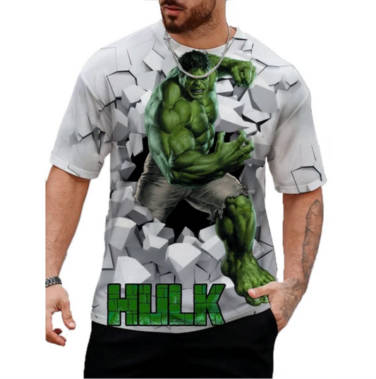 Marvel Hulk Print Tshirt For Men Summer Short Sleeve Fashion