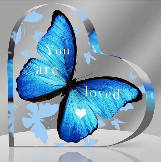 Butterfly Heart Acrylic Gift Inspiring Desktop Decoration