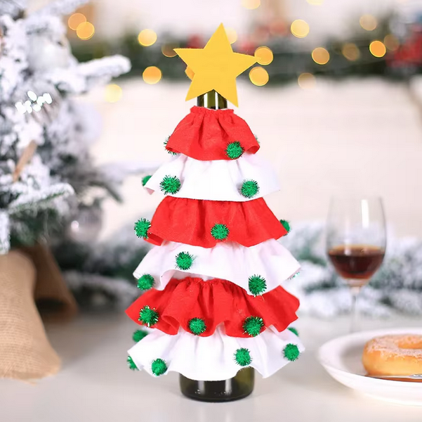 Christmas Decorative Christmas Tree Wine Bottle Covers Bag Red Wine Champagne