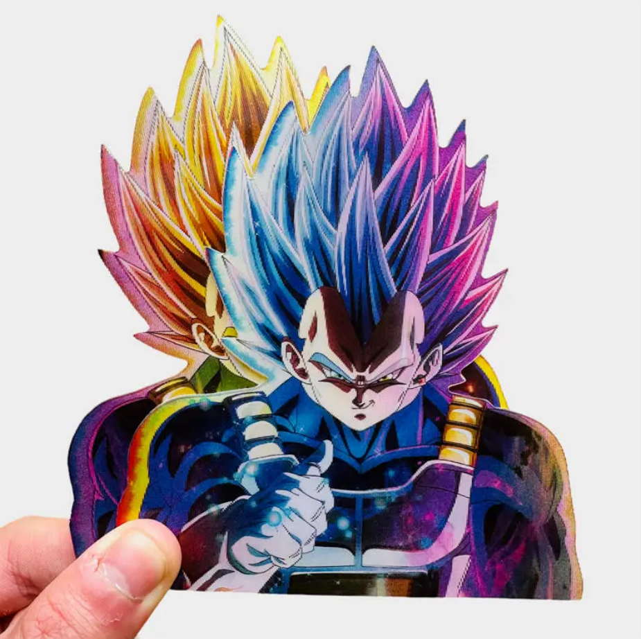 3D Gradient Vegeta Motion Sticker Anime Dragon Ball Magic Sticker