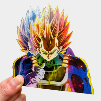 3D Gradient Vegeta Motion Sticker Anime Dragon Ball Magic Sticker