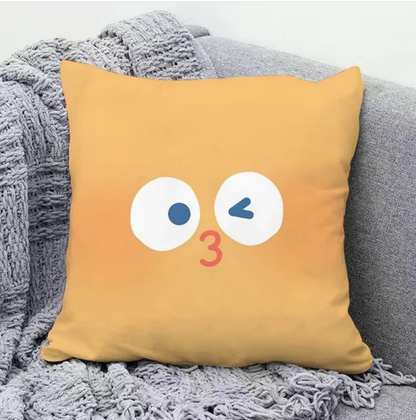 Cartoon Funny Expression Pillowcase Dormitory Decoration Office Living Room Sofa