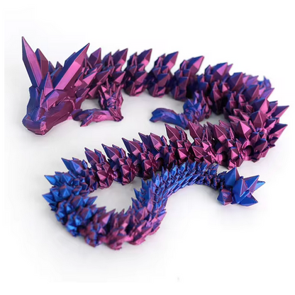 3D Printed Crystal Dragon Antistress Fidget Toy Rotatable Articulated Perfect Figure Radiant