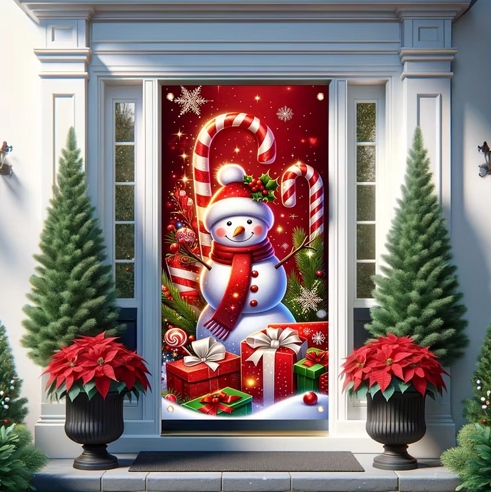 Snowman Door Banners Festive Christmas And New Year Hanging Decorations