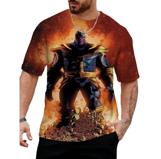 Marvel Thanos Print Tshirts For Mens Short Sleeve Fashion