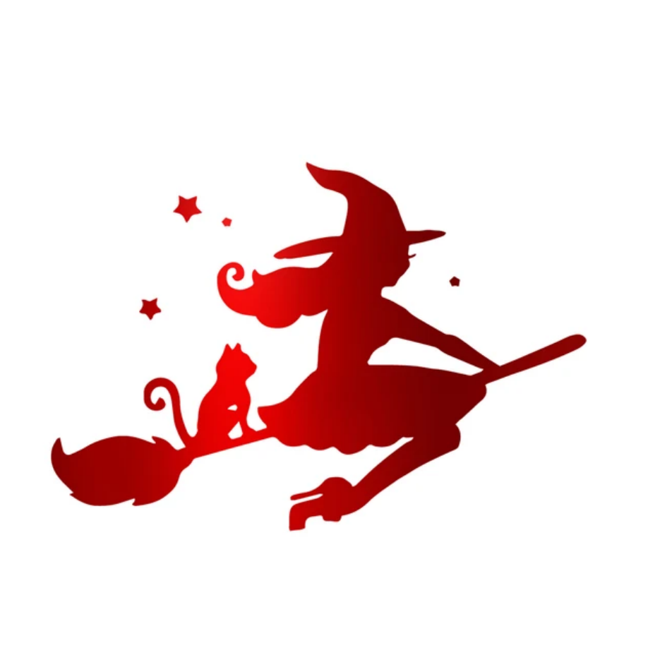 Creative Witch Car Decal Waterproof Car Sticker Scratch Cover