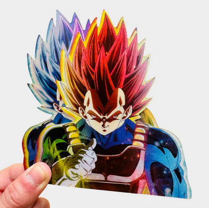 3D Gradient Vegeta Motion Sticker Anime Dragon Ball Magic Sticker