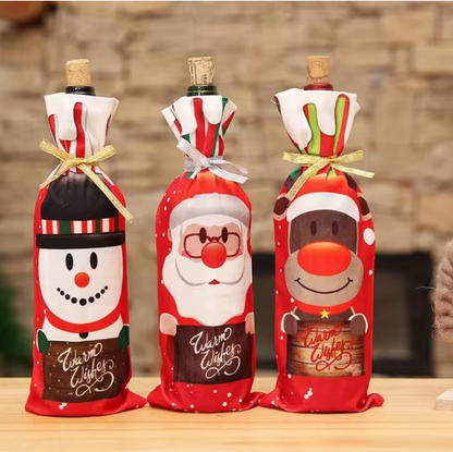 Christmas Printed Wine Bottle Bag