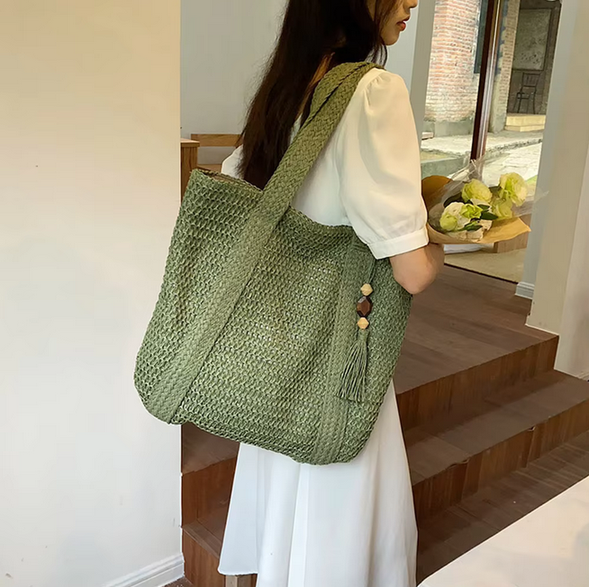 Bag Large Capacity Women Underarm Bag Fashion Weaving Tote Handbag