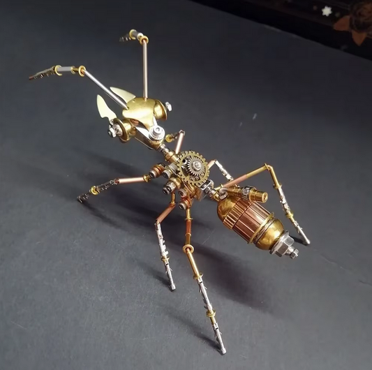 Steampunk Mechanical Ant Model Gold Metal Assembly Kit