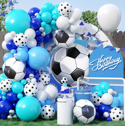 Blue Football Themed Balloon Garland Arch Kit