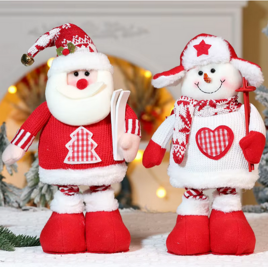 Cute Telescopic Doll Christmas Decoration Cartoon Knitted Christmas