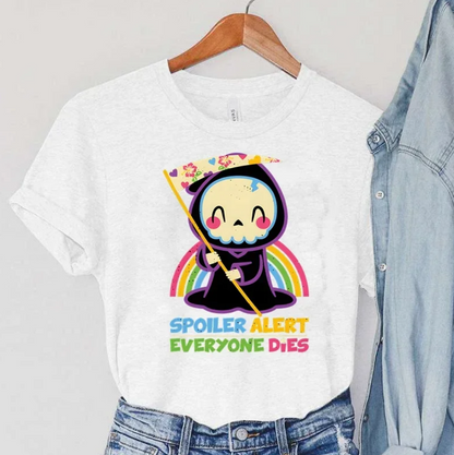 Tshirts Skull Women Cartoon Rainbow