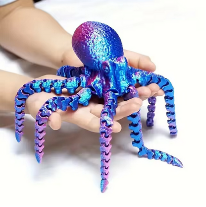 3D Printed Octopus Figurine with Flexible Joints For Home Office Desk Decor