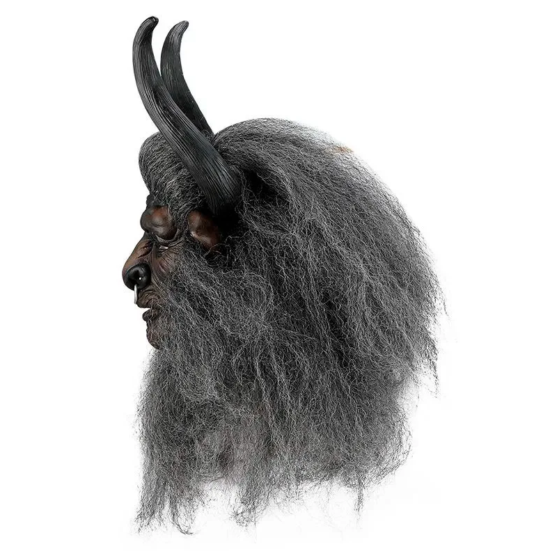 Bull Demon King Party Mask With Hair And Horn Role Playing Mask Halloween Costume