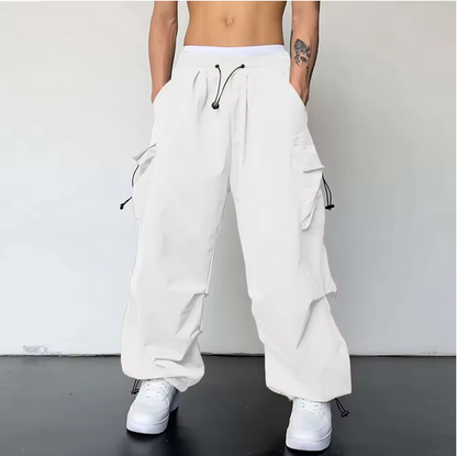 Oversized Carga Parachute Pants Men