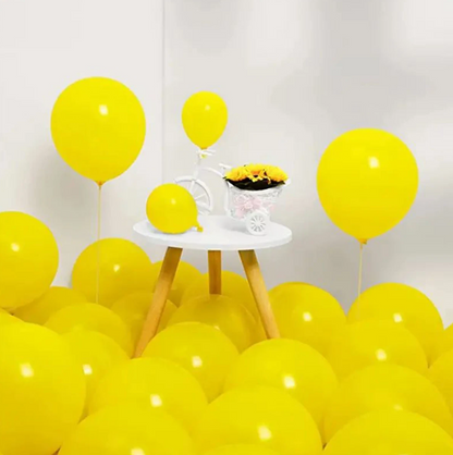 Matte Yellow And Gold Latex Balloons