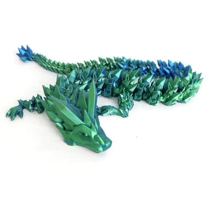 3D Printed Crystal Dragon Antistress Fidget Toy Rotatable Articulated Perfect Figure Radiant