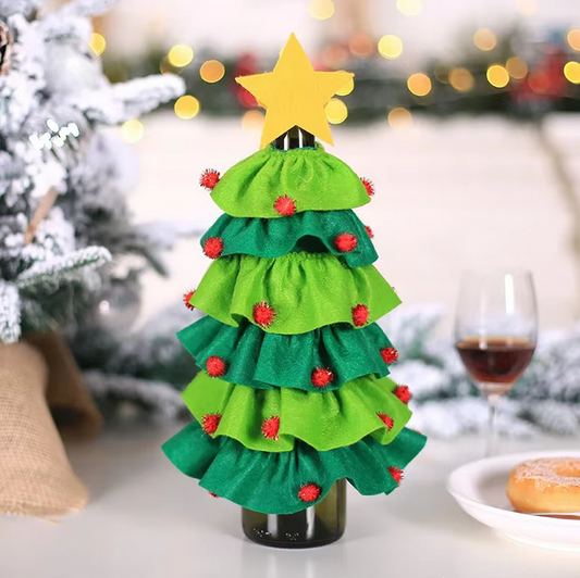 Christmas Decorative Christmas Tree Wine Bottle Covers Bag Red Wine Champagne