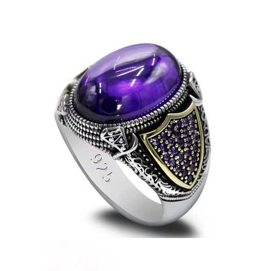 Shiny Purple Zirconium Handmade Ring Fashion