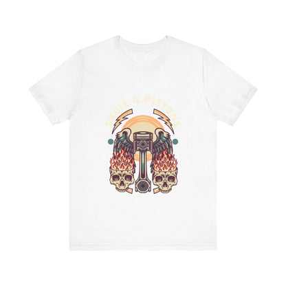 Skull Pistone Short Sleeve Tshirt - DUGO