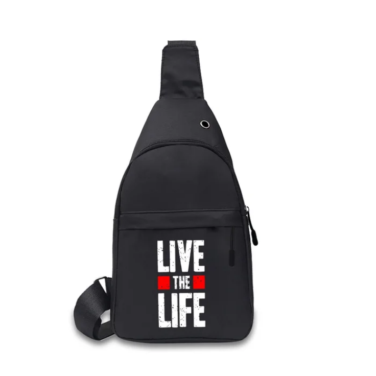 Fashion Shoulder Chest Bag Live The Life For Men Casual