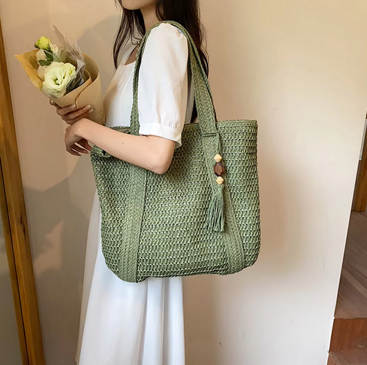 Bag Large Capacity Women Underarm Bag Fashion Weaving Tote Handbag