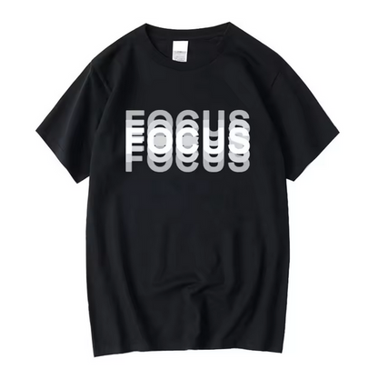 Casual Oversized Men Tshirt Funny Focus