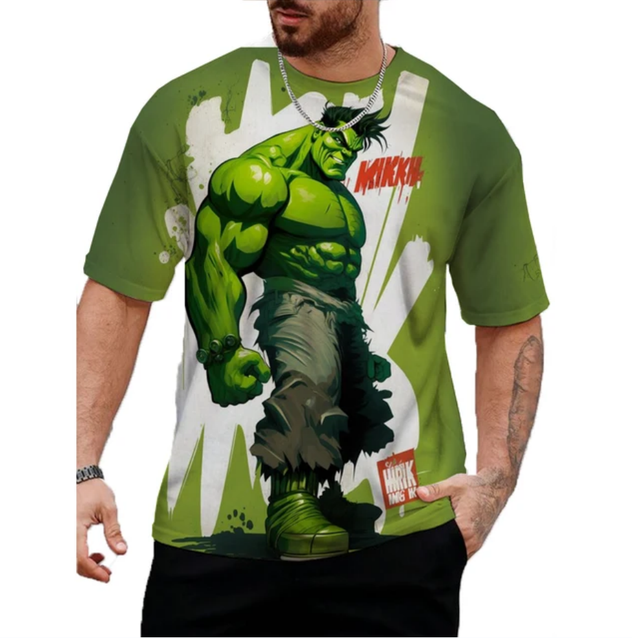 Marvel Hulk print Tshirt For Men Summer Short Sleeve