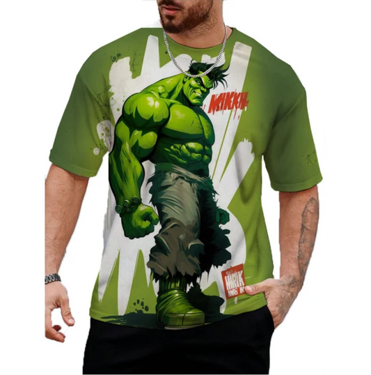 Marvel Hulk print Tshirt For Men Summer Short Sleeve