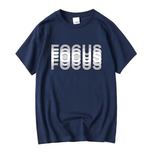 Casual Oversized Men Tshirt Funny Focus