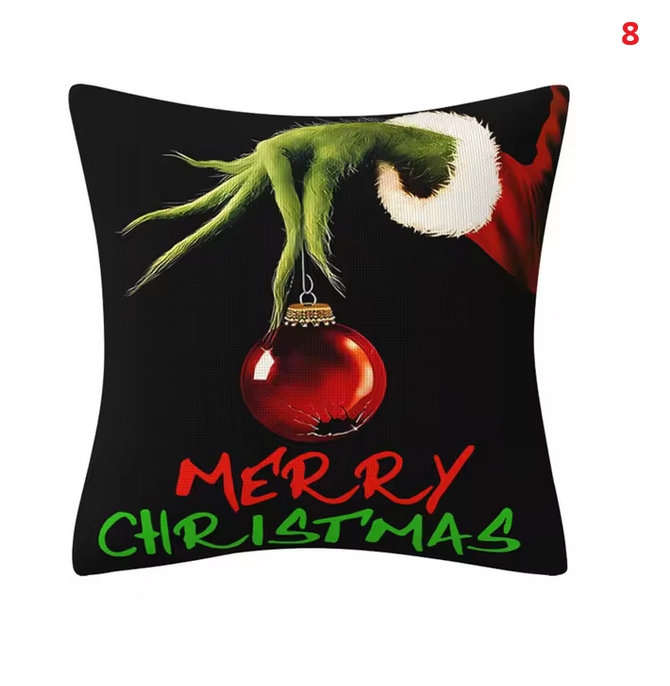 Christmas Santa Cushion Cover Decorative Pillow Cover Throw Pillow Case