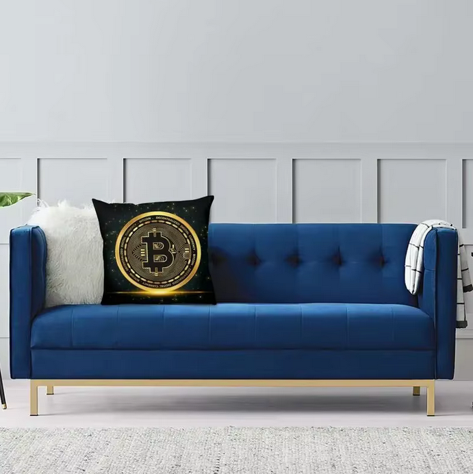 Bitcoin Crypto Crypto Currency Throw Pillow Cover Home Decorative