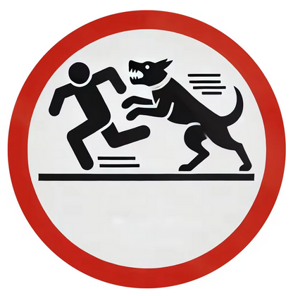 Durable Round Dog Warning Sign Easy to Hang, Waterproof Home Wall Decor