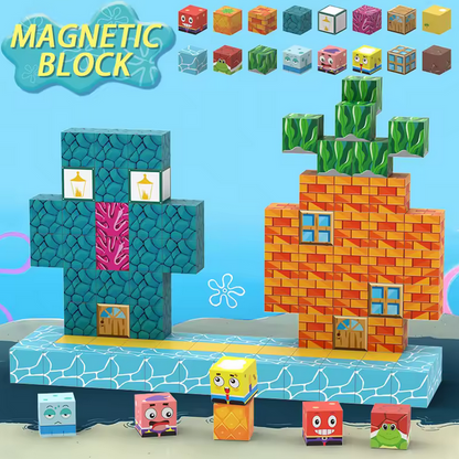 Magnetic Blocks Build Mine Magnet World Ocean Set Stem Sensory Cubes Construction Toys