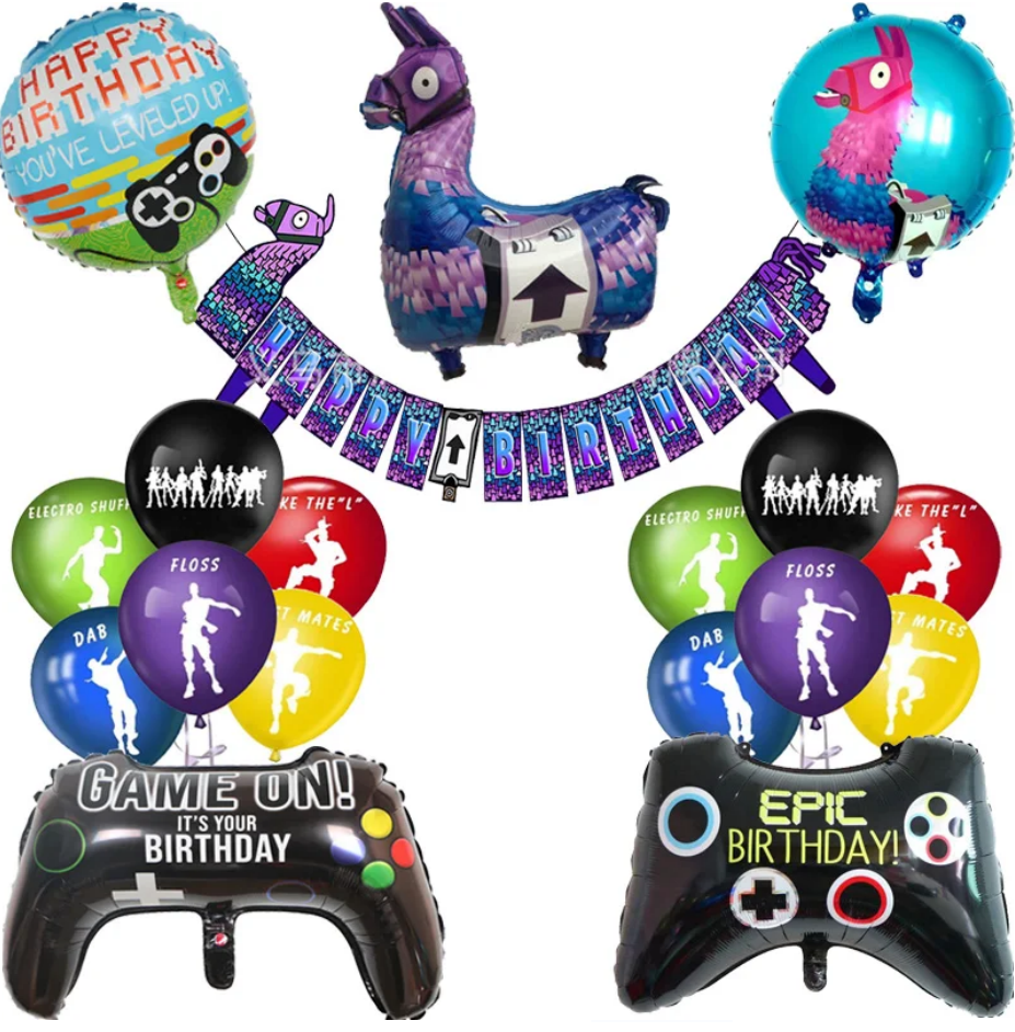 Balloon Game Llama Happy Birthday Party Decoration Banner Kids