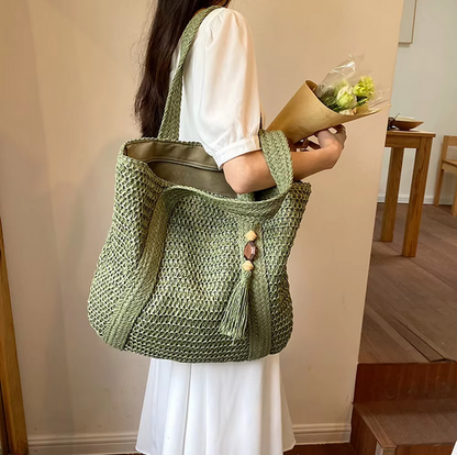 Bag Large Capacity Women Underarm Bag Fashion Weaving Tote Handbag