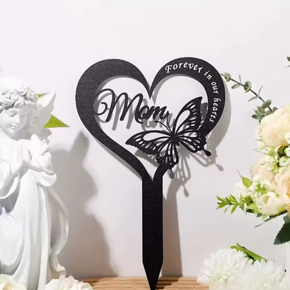 Butterfly Grave Marker for Dad Waterproof Metal Cemetery Memorial Decor