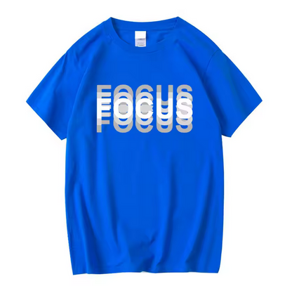 Casual Oversized Men Tshirt Funny Focus