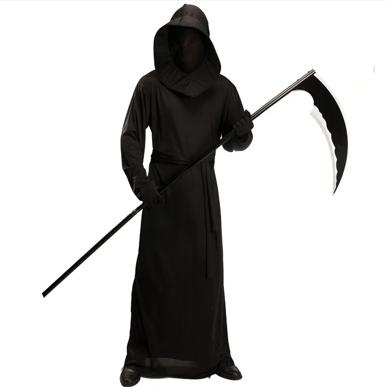 Halloween Bodysuit Horror Death Cosplay Black Cloak Costume