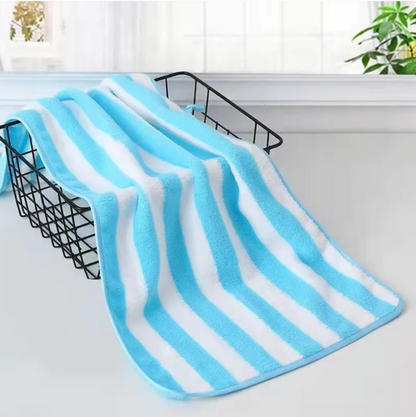 Simple Stripes Absorbent Quick Drying Bath Towel Sets Soft Adults