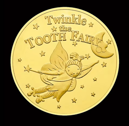 Twinkle Tooth Fairy Collectible Golden Plated Souvenir Collection Art Gift