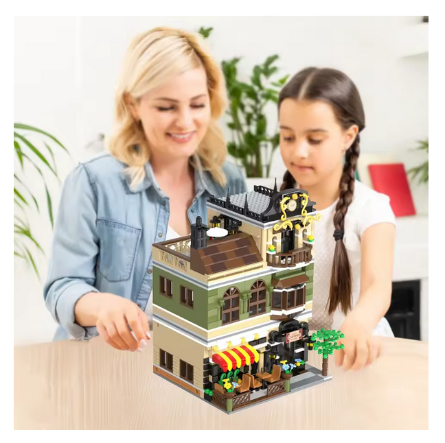 City Restaurant Building Blocks Set With Led Mini Brick Architecture Toy