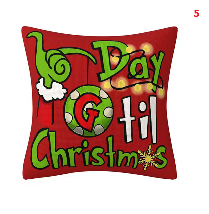 Christmas Santa Cushion Cover Decorative Pillow Cover Throw Pillow Case