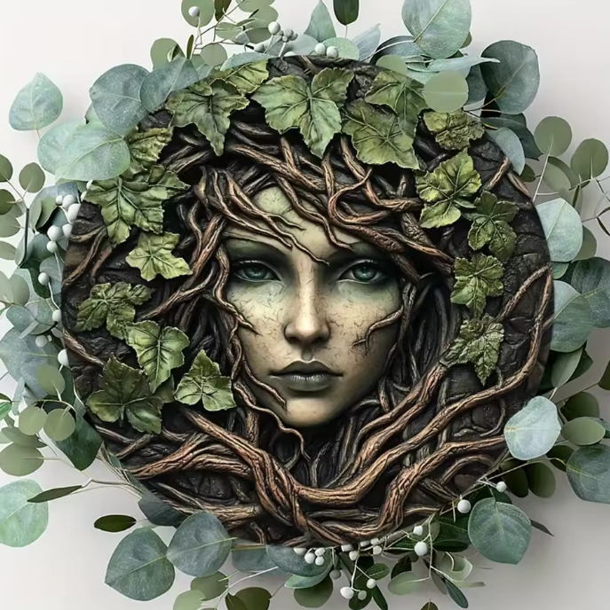 Rustic Tree Face Wall Art Aluminum Metal Sign Perfect Nature Lover Gift