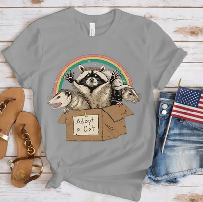 Fashion Tshirt Summer Female Women Lovely Opossum Graphic